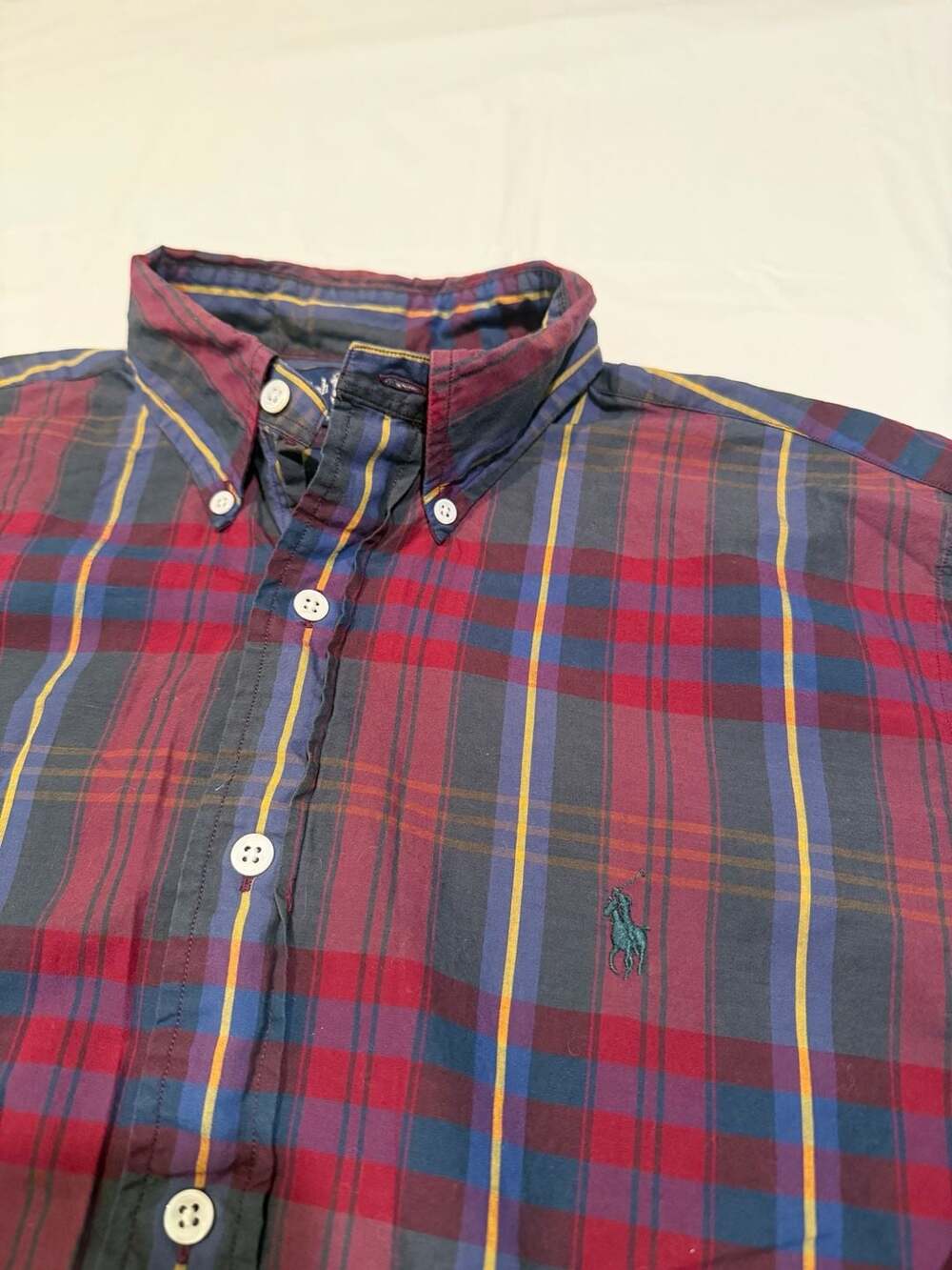 Ralph Lauren Men's Long Sleeve Button Down Shirt in Multicolor Plaid, Size Large